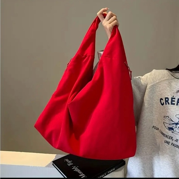 Oversized Red Hobo Shoulder Bag” - Picture 1 of 2